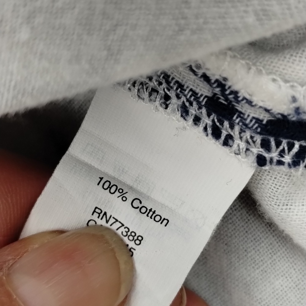 Madewell women's small button back blue/white plaid flannel feel material top - Picture 9 of 13